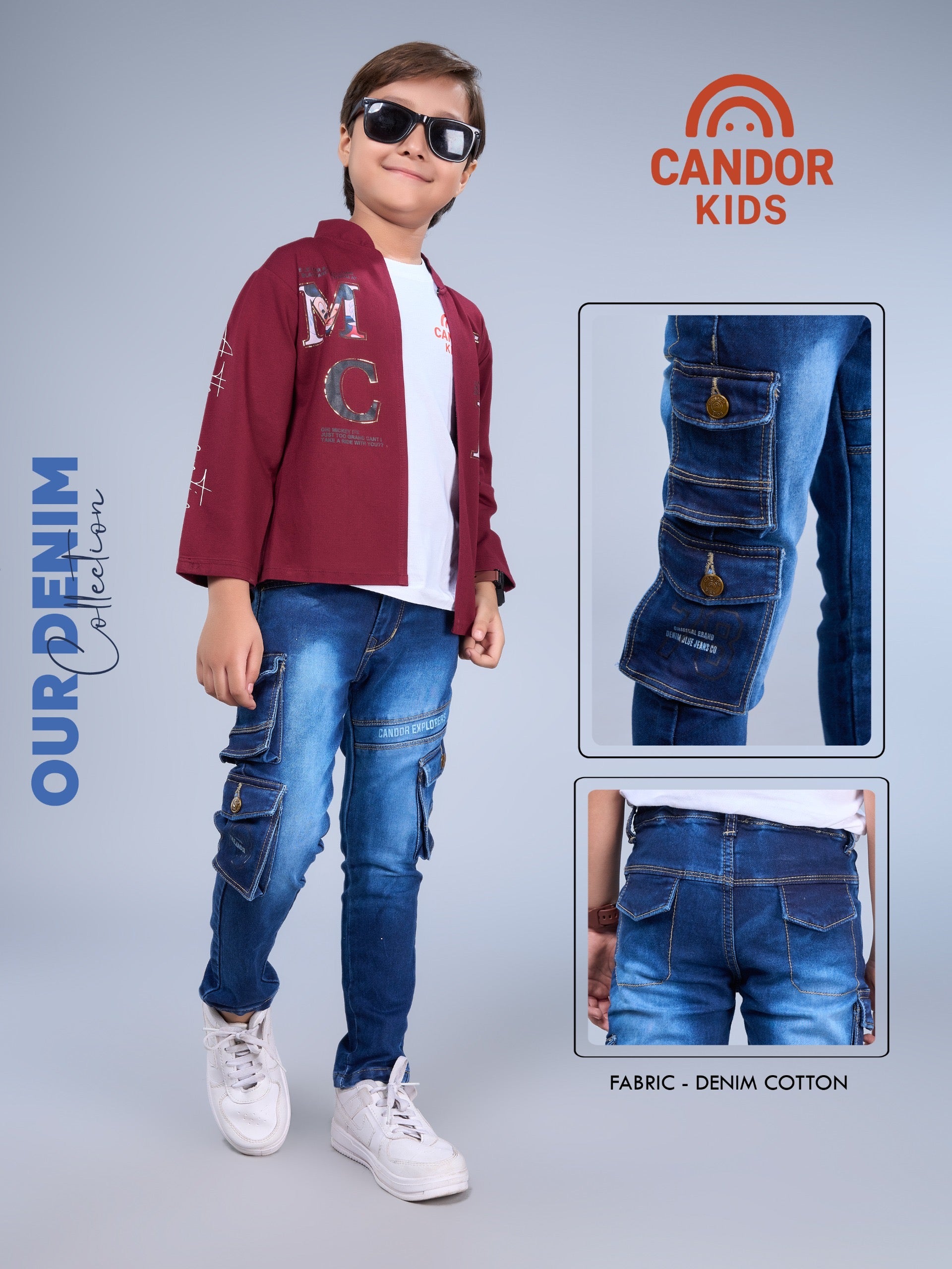 Dark Patrol - Dark Blue Cargo Jeans for Kids