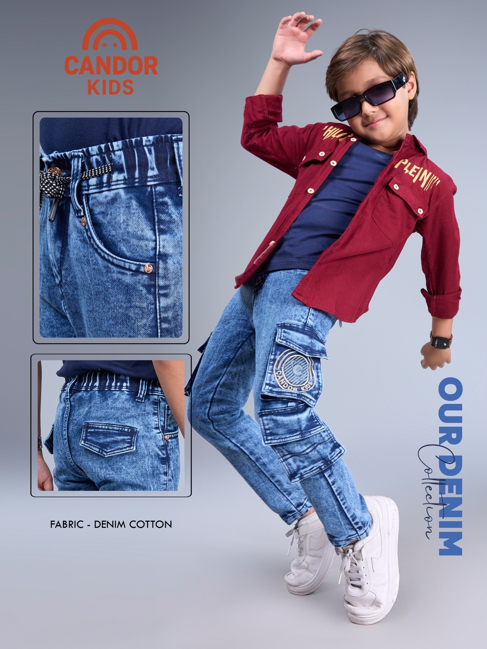 Carbon Cruiser - Carbon Blue Jogger Jeans with Cargo Pockets