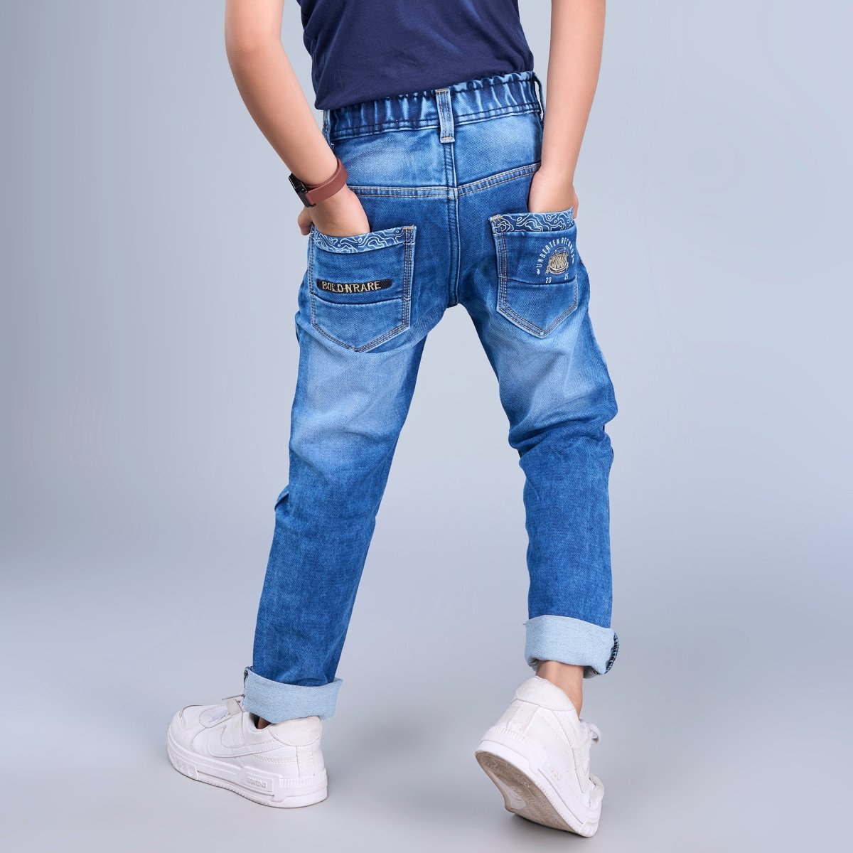 Custom Mid Blue Denim For kids - Candor Kids