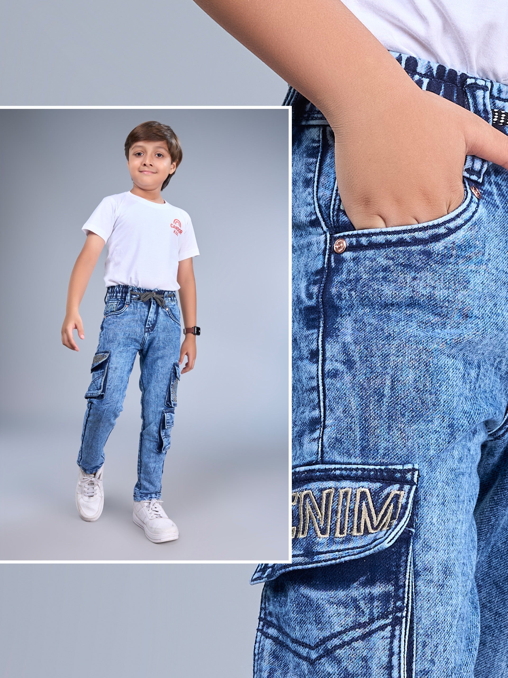Carbon Cruiser - Carbon Blue Jogger Jeans with Cargo Pockets