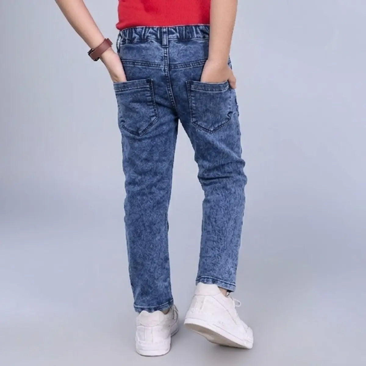 Knot So Basic - Mid Blue Jogger Jeans - Candor Kids